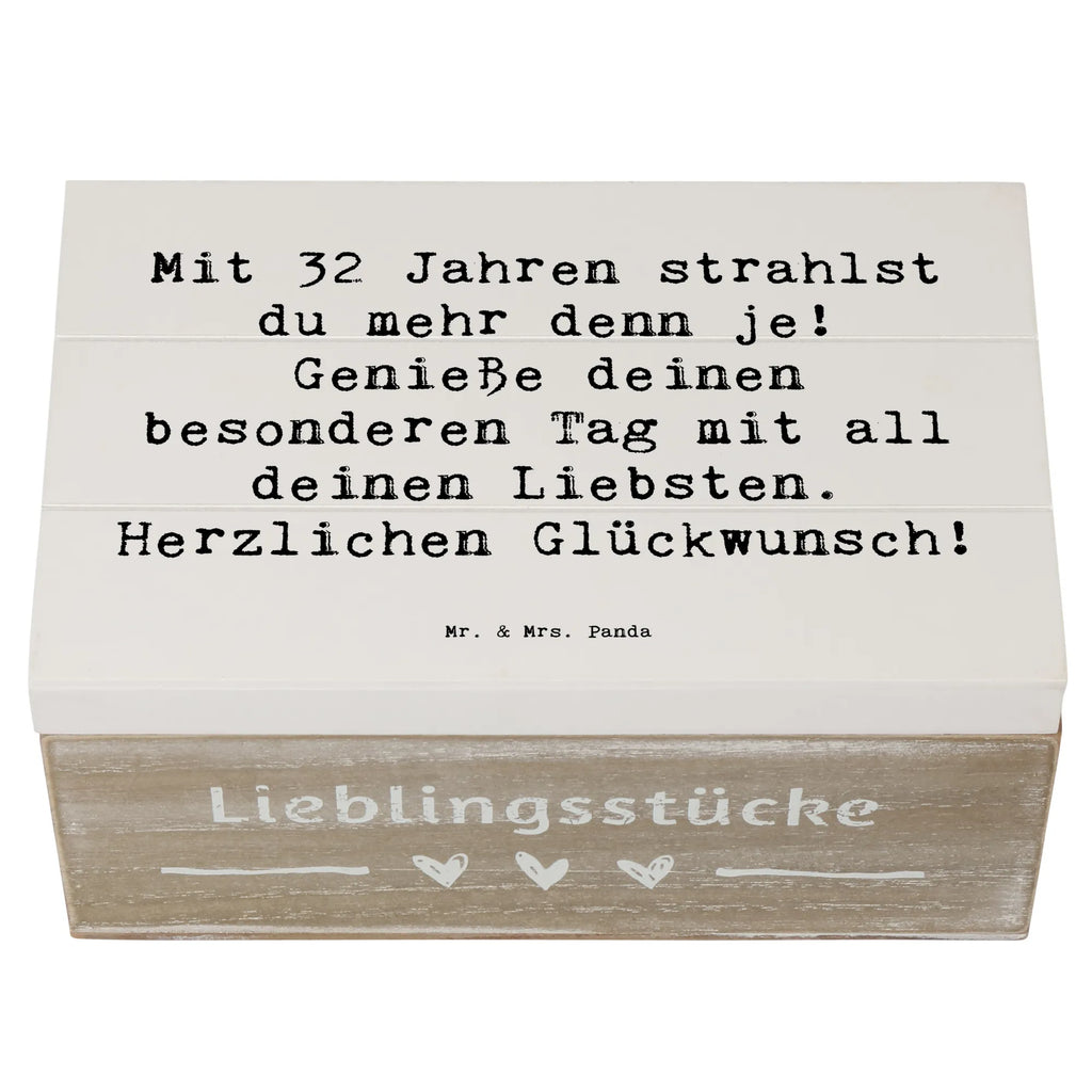 Holzkiste Spruch 32. Geburtstag Schatzkiste, Truhe, Dekokiste, Kiste, Erinnerungsbox, Holzkiste, Schatulle, XXL, Erinnerungskiste, Aufbewahrungsbox, Geschenkbox, Geschenkdose, Geburtstag, Geburtstagsgeschenk, Geschenk