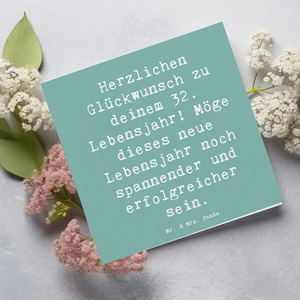 Deluxe Card Saying Herzlichen Glückwunsch zu deinem 32. Lebensjahr! Möge dieses neue Lebensjahr noch spannender und erfolgreicher sein. Hochwertige Klappkarte, Hochzeitskarte, Karte, Grußkarte, Einladungskarte, Glückwunschkarte, Hochwertige Grußkarte, Klappkarte, Geburtstagskarte, Geburtstag, Geburtstagsgeschenk, Geschenk