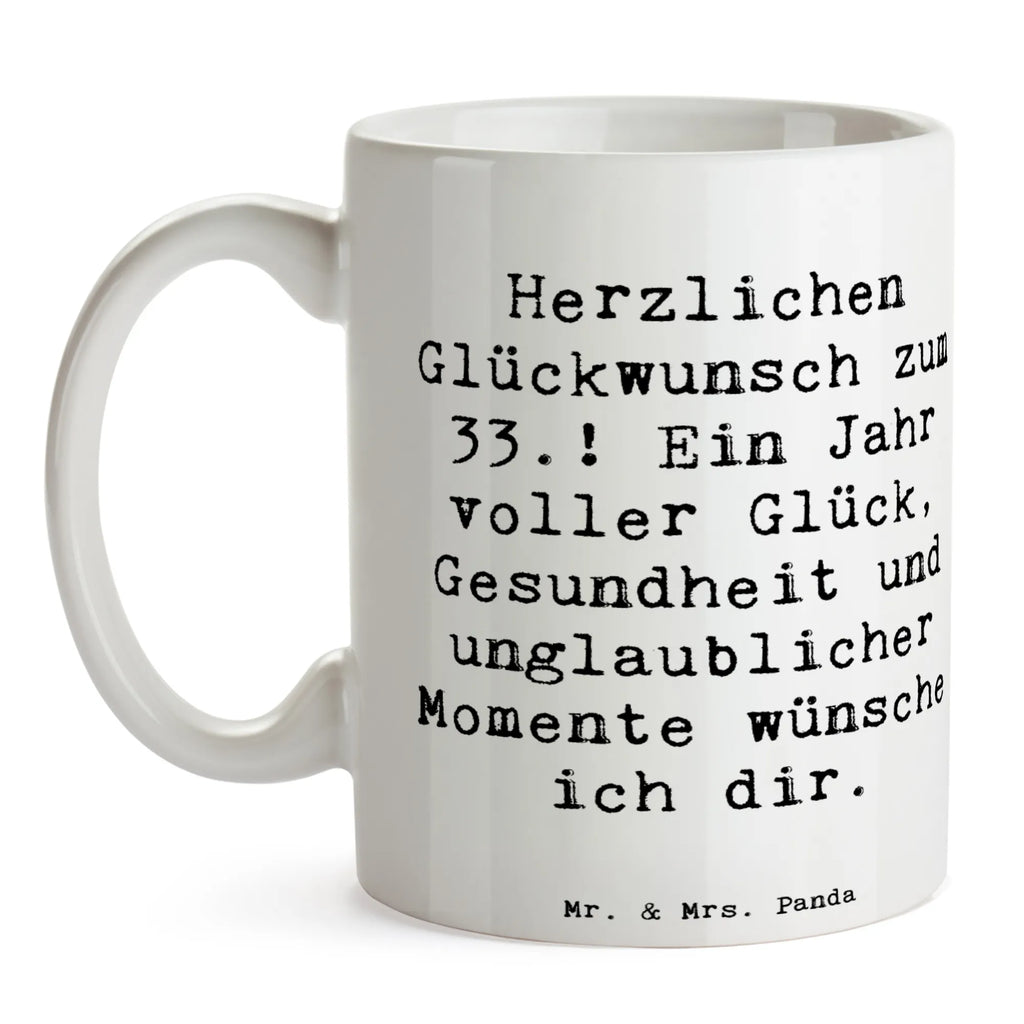 Mug Saying Herzlichen Glückwunsch zum 33.! Ein Jahr voller Glück, Gesundheit und unglaublicher Momente wünsche ich dir. Kaffeetasse, Porzellantasse, Tasse, Tasse mit Motiven, Keramiktasse, Teetasse, Geschenktasse, Bürotasse, Tasse mit Zitaten, Geburtstag, Geburtstagsgeschenk, Geschenk