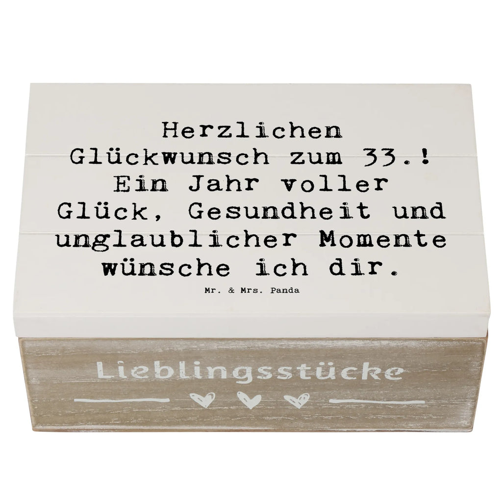 Wooden chest Saying Herzlichen Glückwunsch zum 33.! Ein Jahr voller Glück, Gesundheit und unglaublicher Momente wünsche ich dir. Erinnerungskiste, XXL, Schatulle, Aufbewahrungsbox, Geschenkbox, Dekokiste, Erinnerungsbox, Geschenkdose, Holzkiste, Schatzkiste, Truhe, Kiste, Geburtstag, Geburtstagsgeschenk, Geschenk