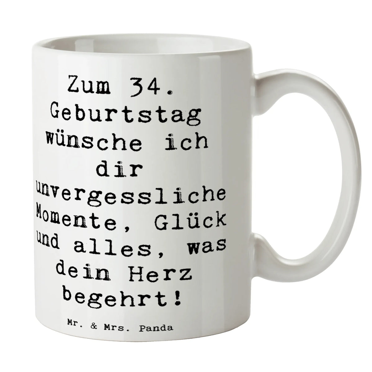 Kubek Cytat Zum 34. Geburtstag wünsche ich dir unvergessliche Momente, Glück und alles, was dein Herz begehrt! Urodziny, prezent urodzinowy, prezent