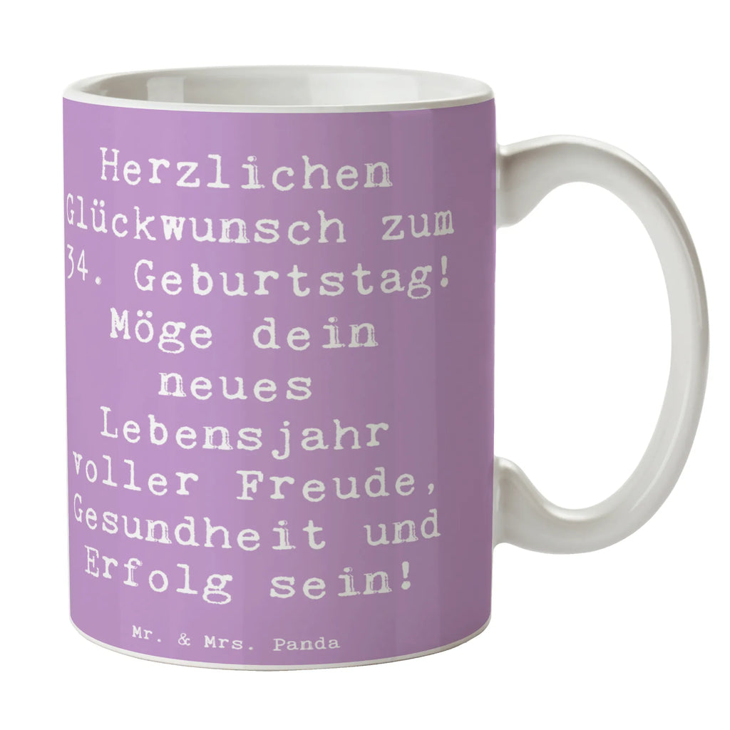 Tasse Spruch 34. Geburtstag Keramiktasse, Porzellantasse, Tasse, Tasse mit Motiven, Geschenktasse, Kaffeetasse, Teetasse, Tasse mit Zitaten, Bürotasse, Geburtstag, Geburtstagsgeschenk, Geschenk