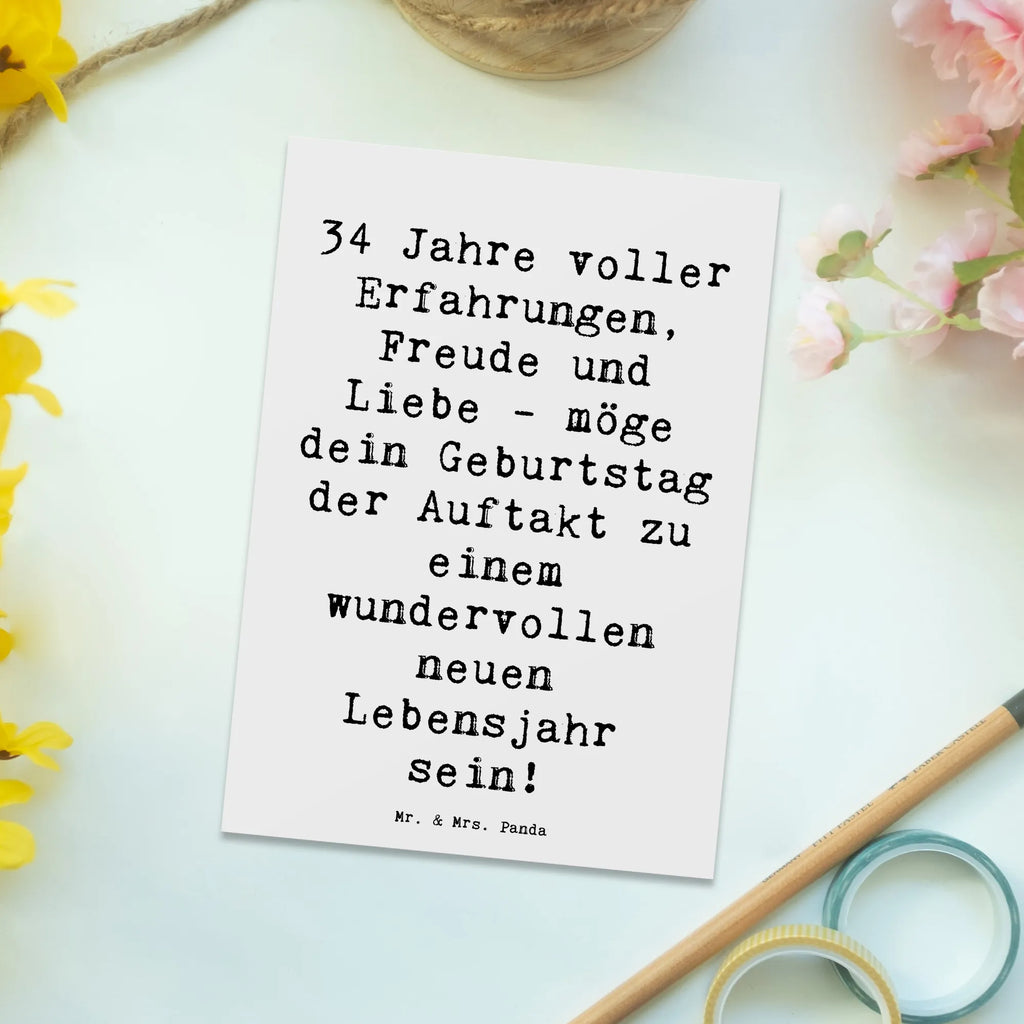 Postkarte Spruch 34. Geburtstag Erlebnisse Postkarte, Dankeskarte, Karte, Einladungskarte, Grußkarte, Ansichtskarten, Geschenkkarte, Geburtstagskarte, Einladung Geburtstag, Einladung, Einladungskarten Geburtstag, Ansichtskarte, Geburtstag, Geburtstagsgeschenk, Geschenk