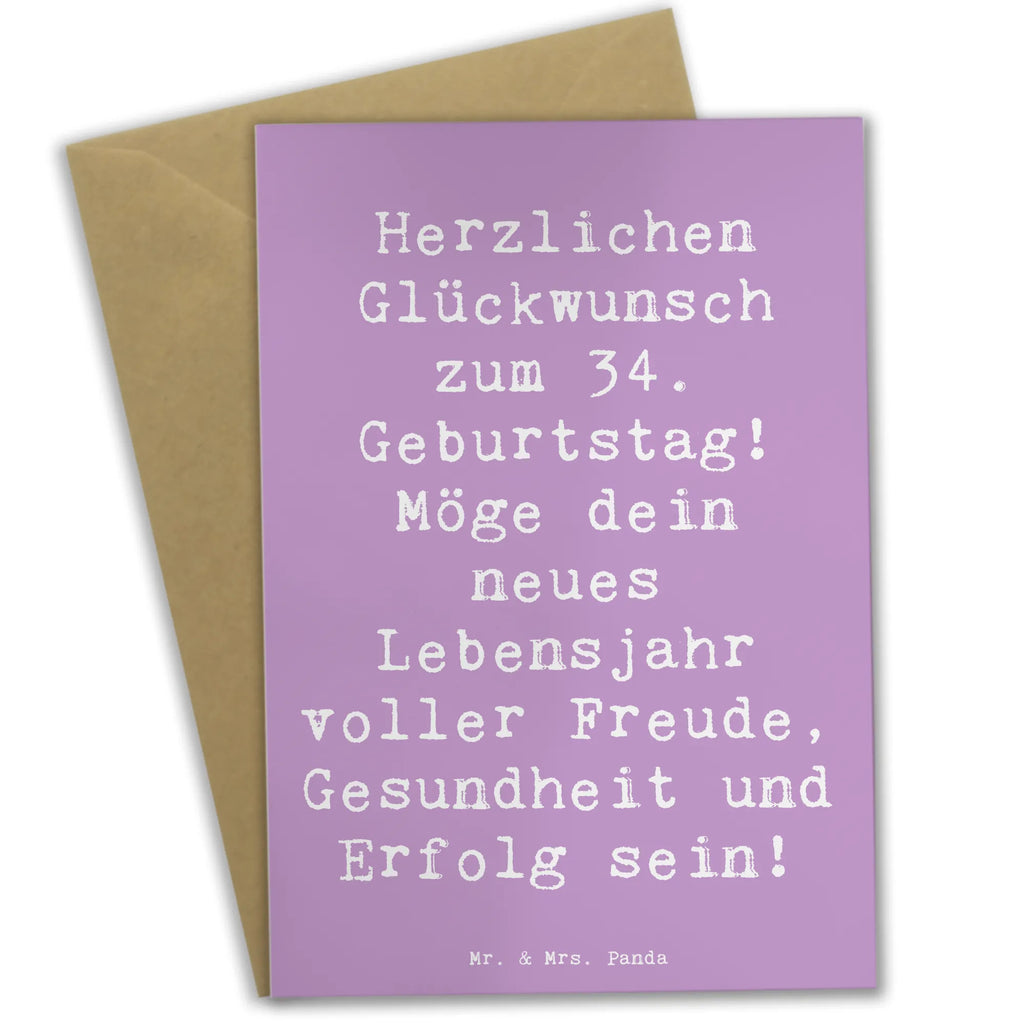 Grußkarte Spruch 34. Geburtstag Karte, Ansichtskarten, Einladungskarte, Glückwunschkarte, Geburtstagskarte, Hochzeitskarte, Klappkarte, Grußkarte, Geburtstag, Geburtstagsgeschenk, Geschenk