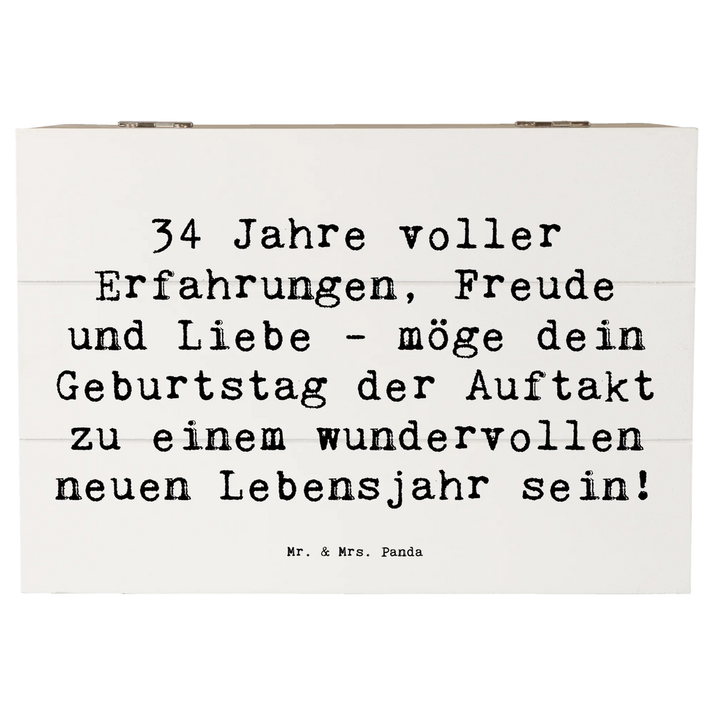 Wooden chest Saying 34 Jahre voller Erfahrungen, Freude und Liebe - möge dein Geburtstag der Auftakt zu einem wundervollen neuen Lebensjahr sein! Holzkiste, Kiste, XXL, Erinnerungskiste, Geschenkbox, Dekokiste, Truhe, Schatzkiste, Erinnerungsbox, Schatulle, Geschenkdose, Aufbewahrungsbox, Geburtstag, Geburtstagsgeschenk, Geschenk