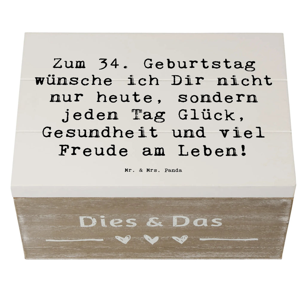 Holzkiste Spruch 34. Geburtstag Schatzkiste, Geschenkdose, Erinnerungsbox, Geschenkbox, Schatulle, Truhe, Erinnerungskiste, Kiste, Holzkiste, Dekokiste, XXL, Aufbewahrungsbox, Geburtstag, Geburtstagsgeschenk, Geschenk