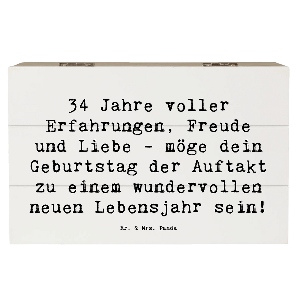 Wooden chest Saying 34 Jahre voller Erfahrungen, Freude und Liebe - möge dein Geburtstag der Auftakt zu einem wundervollen neuen Lebensjahr sein! Holzkiste, Kiste, XXL, Erinnerungskiste, Geschenkbox, Dekokiste, Truhe, Schatzkiste, Erinnerungsbox, Schatulle, Geschenkdose, Aufbewahrungsbox, Geburtstag, Geburtstagsgeschenk, Geschenk
