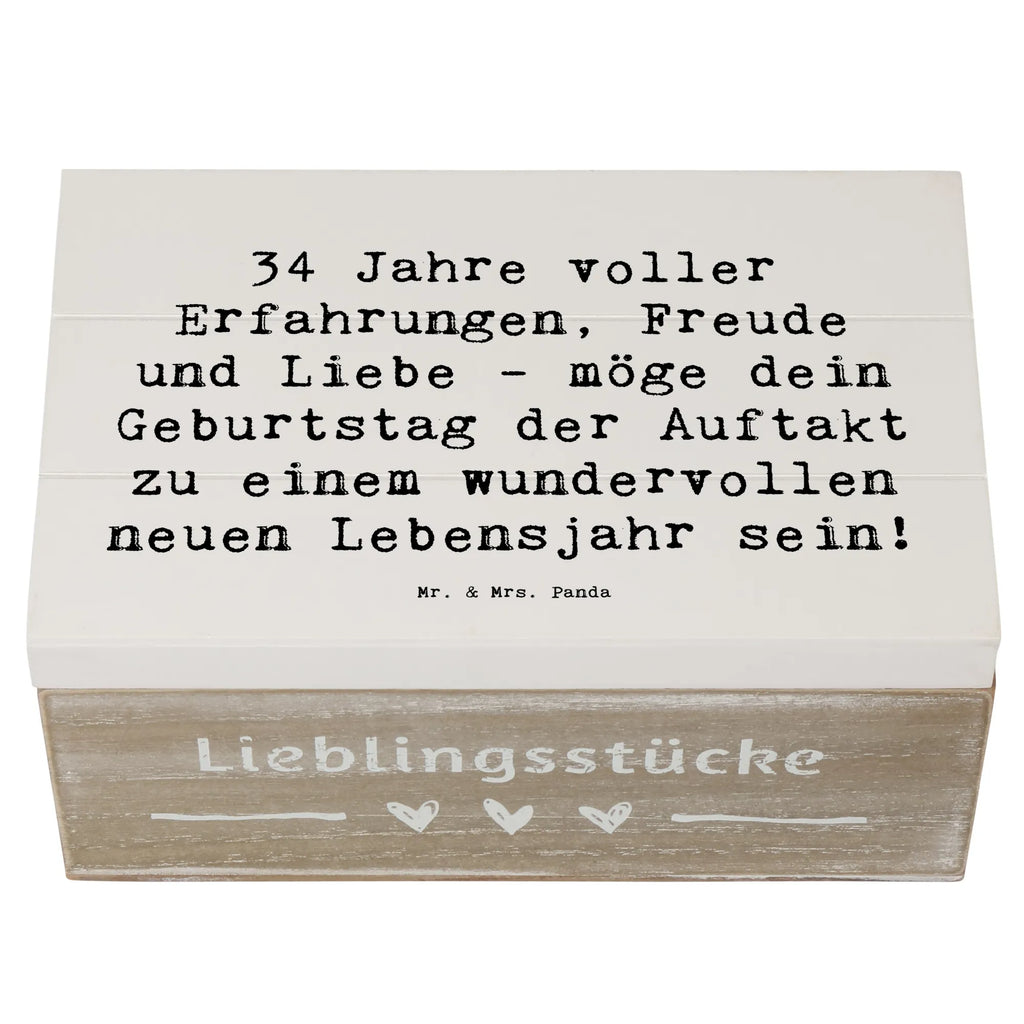 Wooden chest Saying 34 Jahre voller Erfahrungen, Freude und Liebe - möge dein Geburtstag der Auftakt zu einem wundervollen neuen Lebensjahr sein! Holzkiste, Kiste, XXL, Erinnerungskiste, Geschenkbox, Dekokiste, Truhe, Schatzkiste, Erinnerungsbox, Schatulle, Geschenkdose, Aufbewahrungsbox, Geburtstag, Geburtstagsgeschenk, Geschenk
