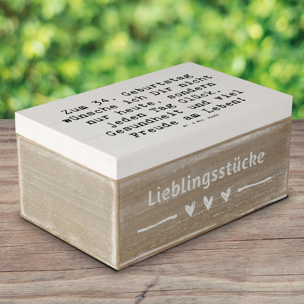 Holzkiste Spruch 34. Geburtstag Schatzkiste, Geschenkdose, Erinnerungsbox, Geschenkbox, Schatulle, Truhe, Erinnerungskiste, Kiste, Holzkiste, Dekokiste, XXL, Aufbewahrungsbox, Geburtstag, Geburtstagsgeschenk, Geschenk