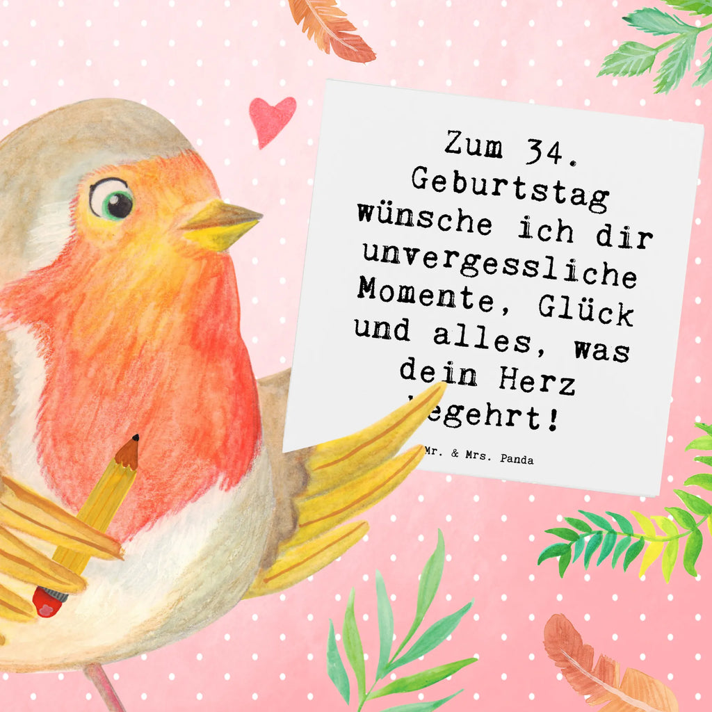 Deluxe Karte Spruch 34. Geburtstag Glückwünsche Grußkarte, Glückwunschkarte, Karte, Hochwertige Klappkarte, Einladungskarte, Klappkarte, Hochzeitskarte, Hochwertige Grußkarte, Geburtstagskarte, Geburtstag, Geburtstagsgeschenk, Geschenk