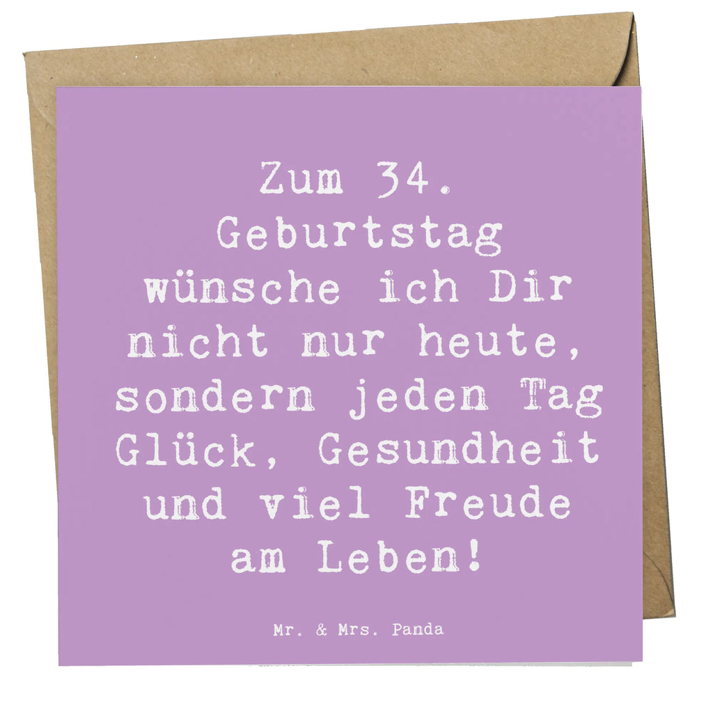 Deluxe Karte Spruch 34. Geburtstag Karte, Glückwunschkarte, Grußkarte, Hochzeitskarte, Hochwertige Grußkarte, Hochwertige Klappkarte, Einladungskarte, Klappkarte, Geburtstagskarte, Geburtstag, Geburtstagsgeschenk, Geschenk