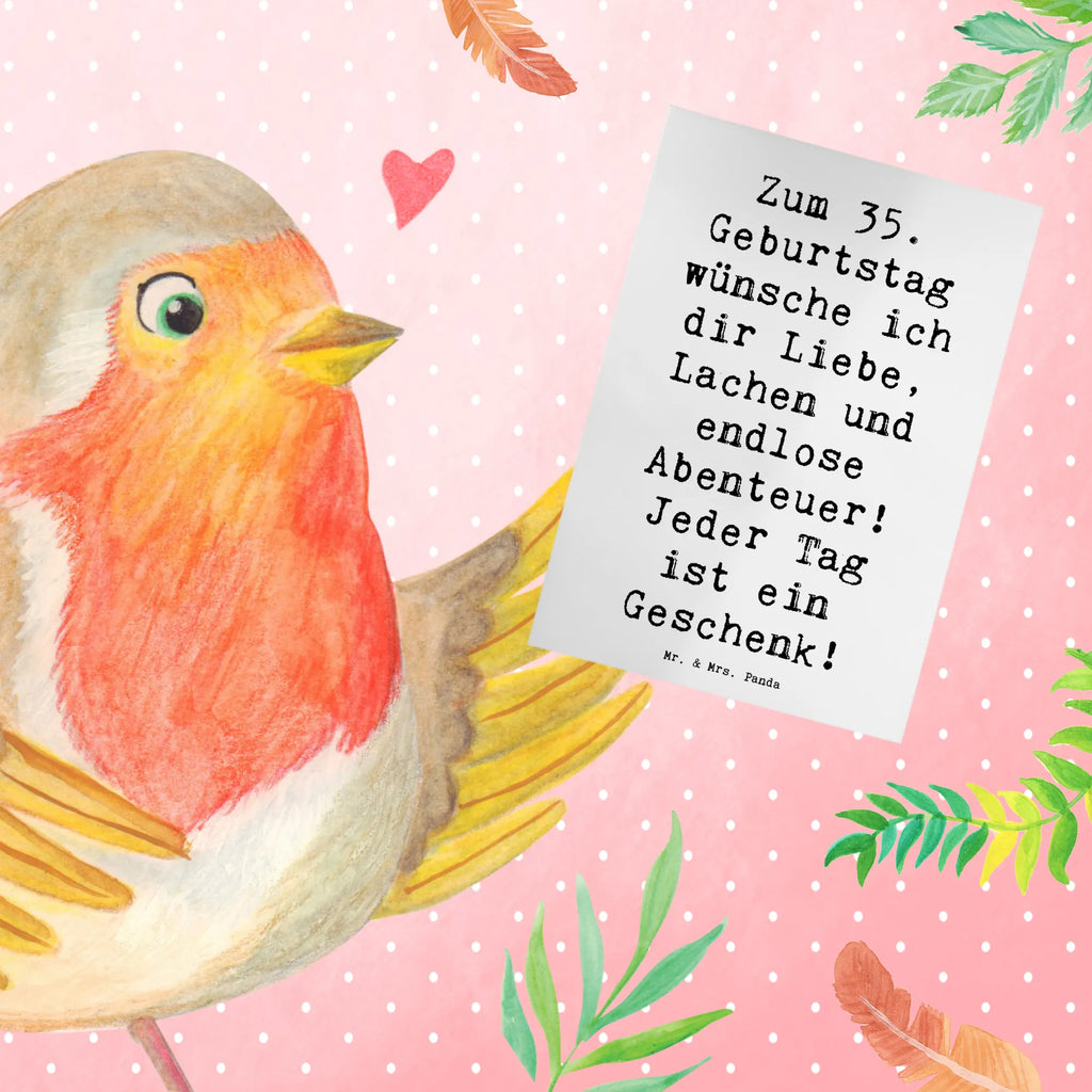 Greetings card Saying Zum 35. Geburtstag wünsche ich dir Liebe, Lachen und endlose Abenteuer! Jeder Tag ist ein Geschenk! Glückwunschkarte, Grußkarte, Hochzeitskarte, Karte, Geburtstagskarte, Ansichtskarten, Klappkarte, Einladungskarte, Geburtstag, Geburtstagsgeschenk, Geschenk