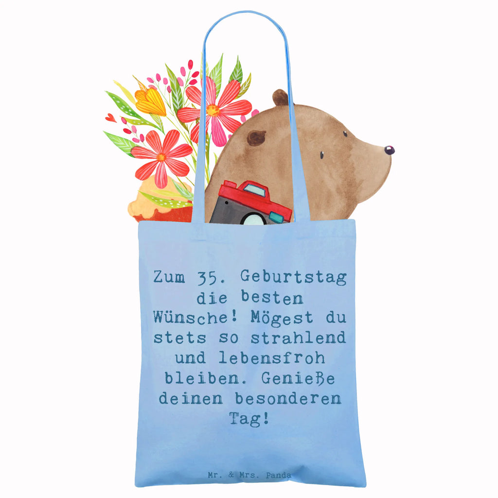 Tragetasche Spruch 35. Geburtstag Glückwünsche Beuteltasche, Beutel, Einkaufstasche, Jutebeutel, Stoffbeutel, Tasche, Shopper, Umhängetasche, Strandtasche, Schultertasche, Stofftasche, Tragetasche, Badetasche, Jutetasche, Einkaufstüte, Laptoptasche, Geburtstag, Geburtstagsgeschenk, Geschenk