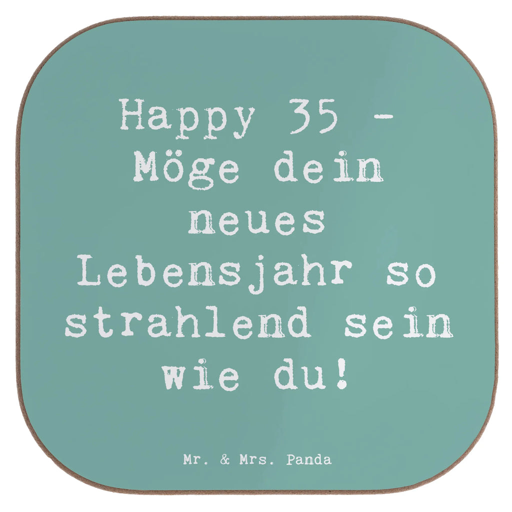 Square coaster Saying Happy 35 - Möge dein neues Lebensjahr so strahlend sein wie du! Untersetzer, Bierdeckel, Glasuntersetzer, Untersetzer Gläser, Getränkeuntersetzer, Untersetzer aus Holz, Untersetzer für Gläser, Korkuntersetzer, Untersetzer Holz, Holzuntersetzer, Tassen Untersetzer, Untersetzer Design, Geburtstag, Geburtstagsgeschenk, Geschenk
