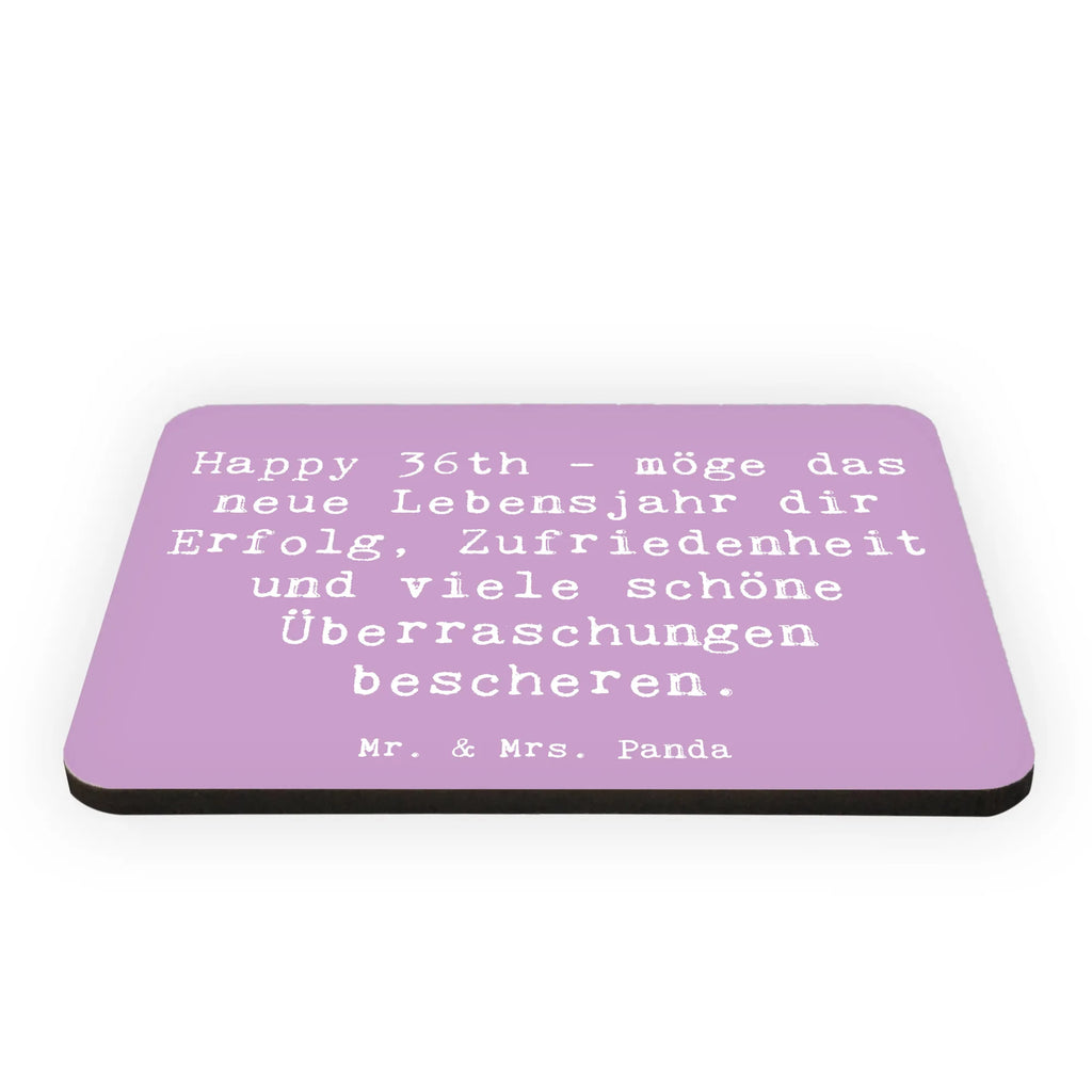 Magnet Saying Happy 36th - möge das neue Lebensjahr dir Erfolg, Zufriedenheit und viele schöne Überraschungen bescheren. Motivmagnete, Souvenir Magnet, Dekomagnet, Kühlschrank Dekoration, Whiteboard Magnet, Pinnwandmagnet, Kühlschrankmagnet, Notiz Magnet, Geburtstag, Geburtstagsgeschenk, Geschenk