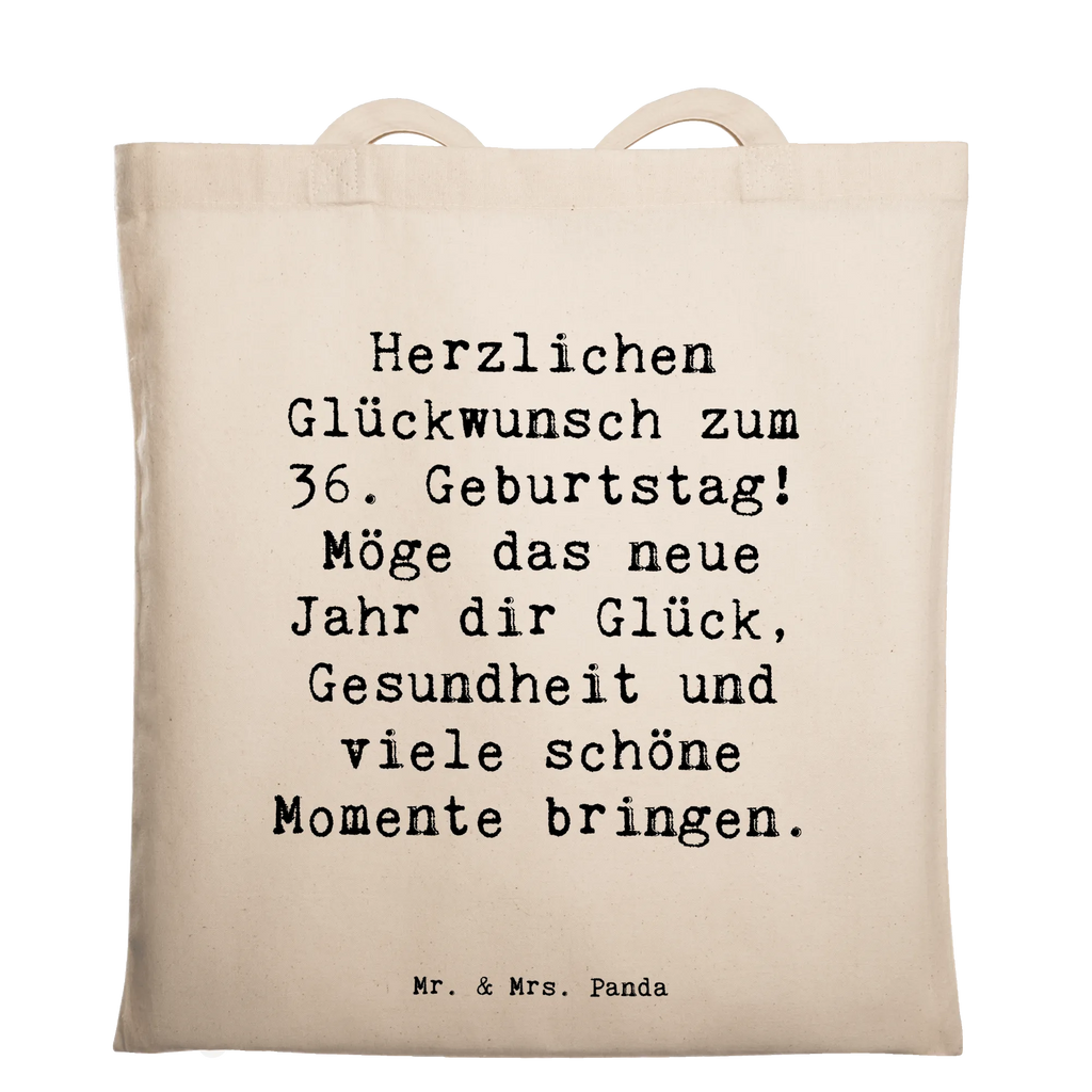 Tragetasche Spruch 36. Geburtstag Glückwünsche Beuteltasche, Beutel, Einkaufstasche, Jutebeutel, Stoffbeutel, Tasche, Shopper, Umhängetasche, Strandtasche, Schultertasche, Stofftasche, Tragetasche, Badetasche, Jutetasche, Einkaufstüte, Laptoptasche, Geburtstag, Geburtstagsgeschenk, Geschenk