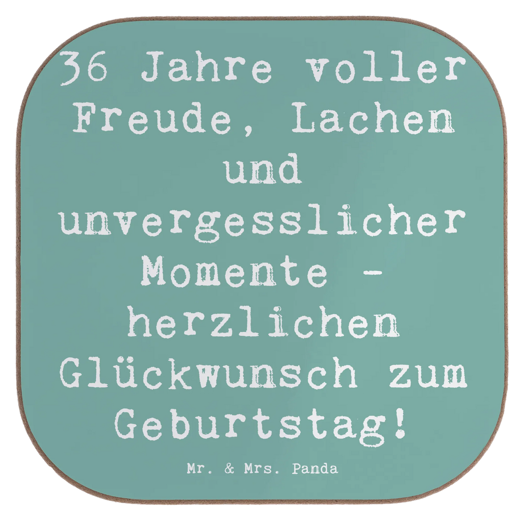 Square coaster Saying 36 Jahre voller Freude, Lachen und unvergesslicher Momente - herzlichen Glückwunsch zum Geburtstag! Korkuntersetzer, Holzuntersetzer, Bierdeckel, Untersetzer Design, Getränkeuntersetzer, Untersetzer Holz, Untersetzer, Untersetzer Gläser, Untersetzer für Gläser, Tassen Untersetzer, Glasuntersetzer, Untersetzer aus Holz, Geburtstag, Geburtstagsgeschenk, Geschenk