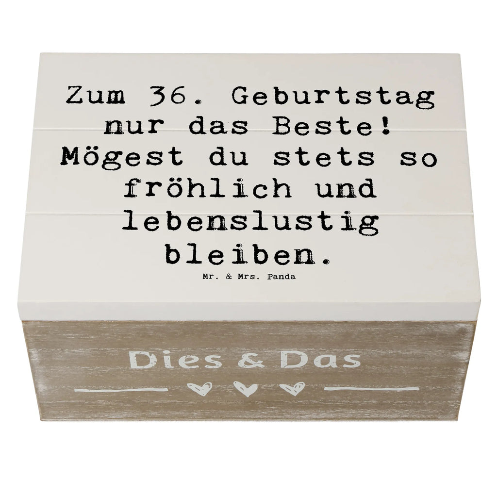 Holzkiste Spruch 36. Geburtstag Aufbewahrungsbox, Schatulle, Kiste, Geschenkdose, Holzkiste, Erinnerungskiste, Truhe, XXL, Geschenkbox, Schatzkiste, Erinnerungsbox, Dekokiste, Geburtstag, Geburtstagsgeschenk, Geschenk