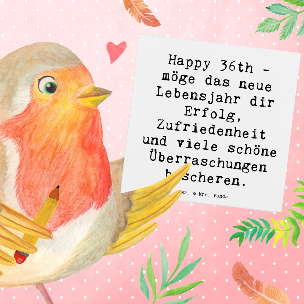 Deluxe Card Saying Happy 36th - möge das neue Lebensjahr dir Erfolg, Zufriedenheit und viele schöne Überraschungen bescheren. Geburtstagskarte, Grußkarte, Einladungskarte, Hochzeitskarte, Klappkarte, Karte, Hochwertige Klappkarte, Hochwertige Grußkarte, Glückwunschkarte, Geburtstag, Geburtstagsgeschenk, Geschenk