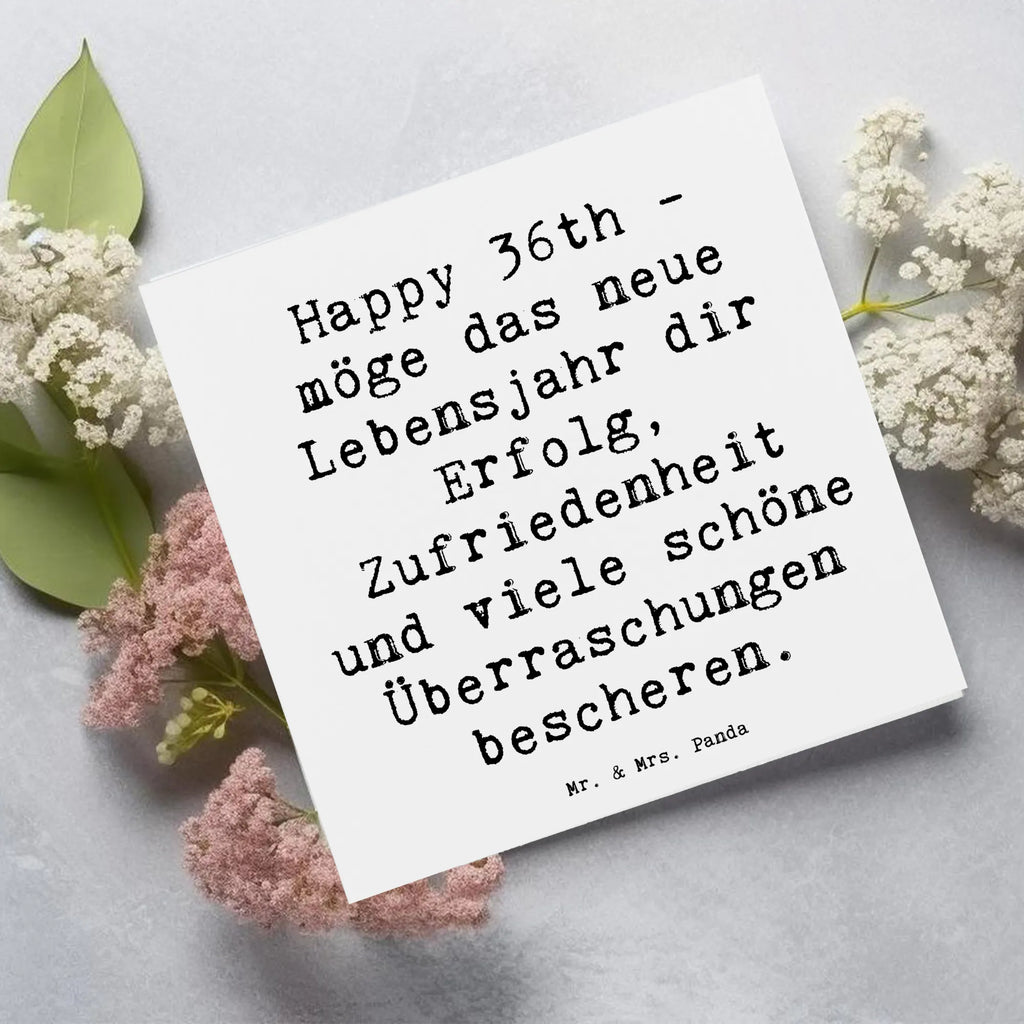 Deluxe Card Saying Happy 36th - möge das neue Lebensjahr dir Erfolg, Zufriedenheit und viele schöne Überraschungen bescheren. Geburtstagskarte, Grußkarte, Einladungskarte, Hochzeitskarte, Klappkarte, Karte, Hochwertige Klappkarte, Hochwertige Grußkarte, Glückwunschkarte, Geburtstag, Geburtstagsgeschenk, Geschenk