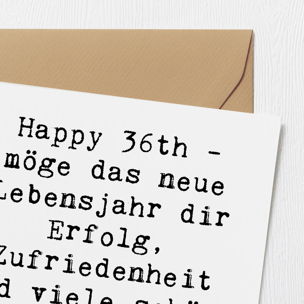 Deluxe Card Saying Happy 36th - möge das neue Lebensjahr dir Erfolg, Zufriedenheit und viele schöne Überraschungen bescheren. Geburtstagskarte, Grußkarte, Einladungskarte, Hochzeitskarte, Klappkarte, Karte, Hochwertige Klappkarte, Hochwertige Grußkarte, Glückwunschkarte, Geburtstag, Geburtstagsgeschenk, Geschenk
