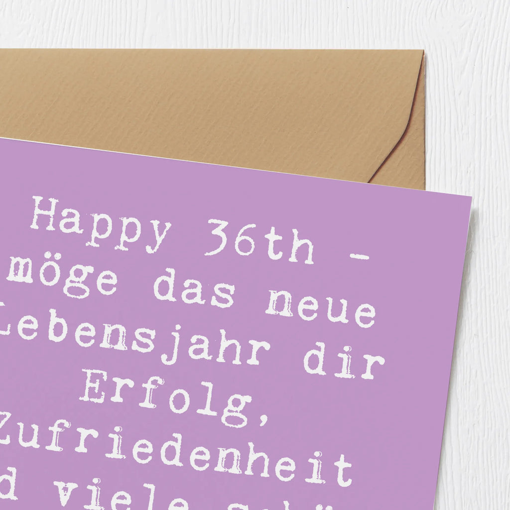 Deluxe Card Saying Happy 36th - möge das neue Lebensjahr dir Erfolg, Zufriedenheit und viele schöne Überraschungen bescheren. Geburtstagskarte, Grußkarte, Einladungskarte, Hochzeitskarte, Klappkarte, Karte, Hochwertige Klappkarte, Hochwertige Grußkarte, Glückwunschkarte, Geburtstag, Geburtstagsgeschenk, Geschenk