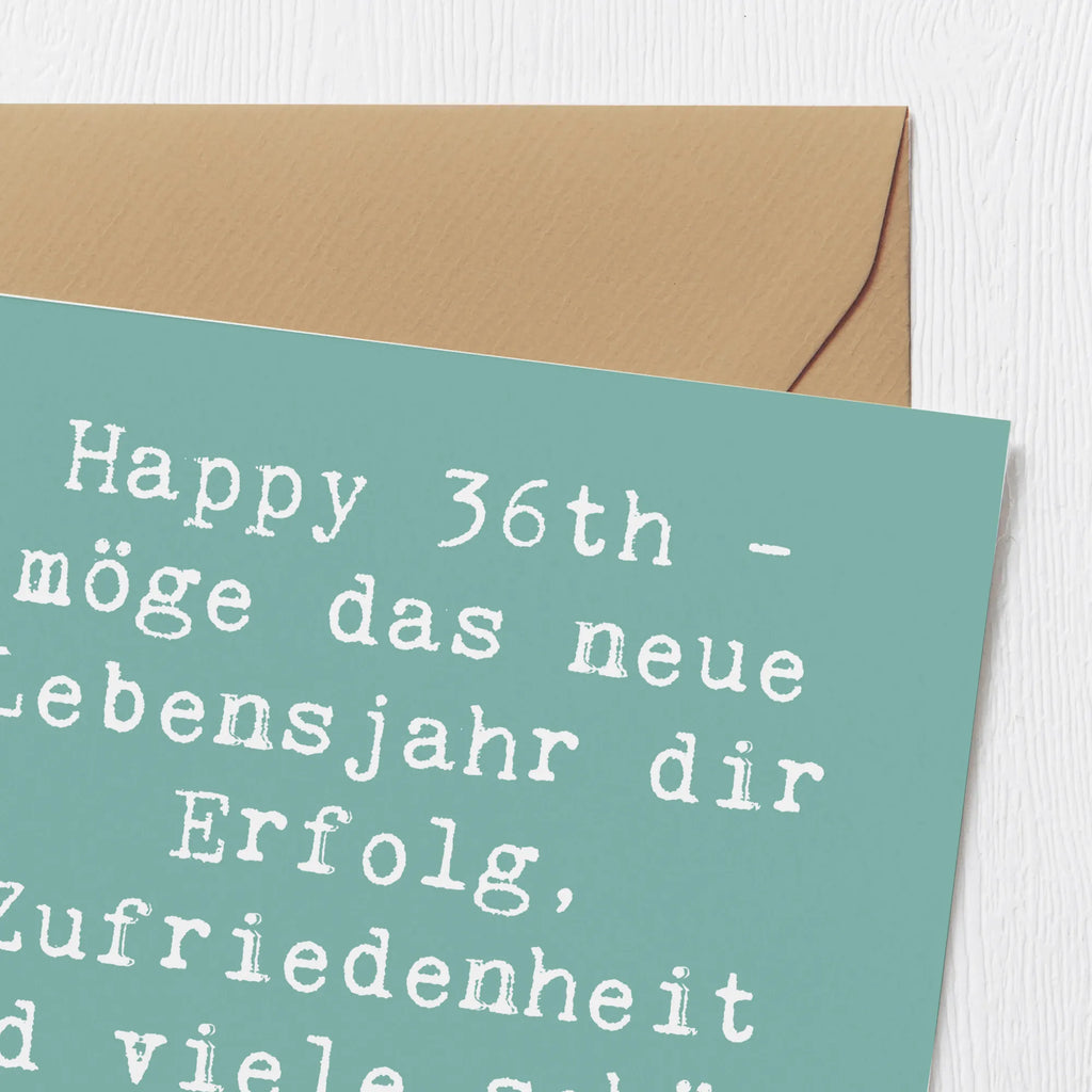 Deluxe Card Saying Happy 36th - möge das neue Lebensjahr dir Erfolg, Zufriedenheit und viele schöne Überraschungen bescheren. Geburtstagskarte, Grußkarte, Einladungskarte, Hochzeitskarte, Klappkarte, Karte, Hochwertige Klappkarte, Hochwertige Grußkarte, Glückwunschkarte, Geburtstag, Geburtstagsgeschenk, Geschenk
