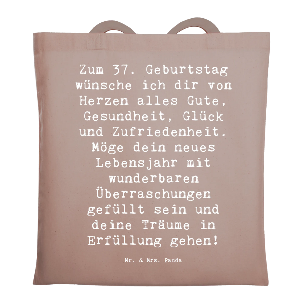 Tote bag Saying Zum 37. Geburtstag wünsche ich dir von Herzen alles Gute, Gesundheit, Glück und Zufriedenheit. Möge dein neues Lebensjahr mit wunderbaren Überraschungen gefüllt sein und deine Träume in Erfüllung gehen! Beuteltasche, Beutel, Einkaufstasche, Jutebeutel, Stoffbeutel, Tasche, Shopper, Umhängetasche, Strandtasche, Schultertasche, Stofftasche, Tragetasche, Badetasche, Jutetasche, Einkaufstüte, Laptoptasche, Geburtstag, Geburtstagsgeschenk, Geschenk
