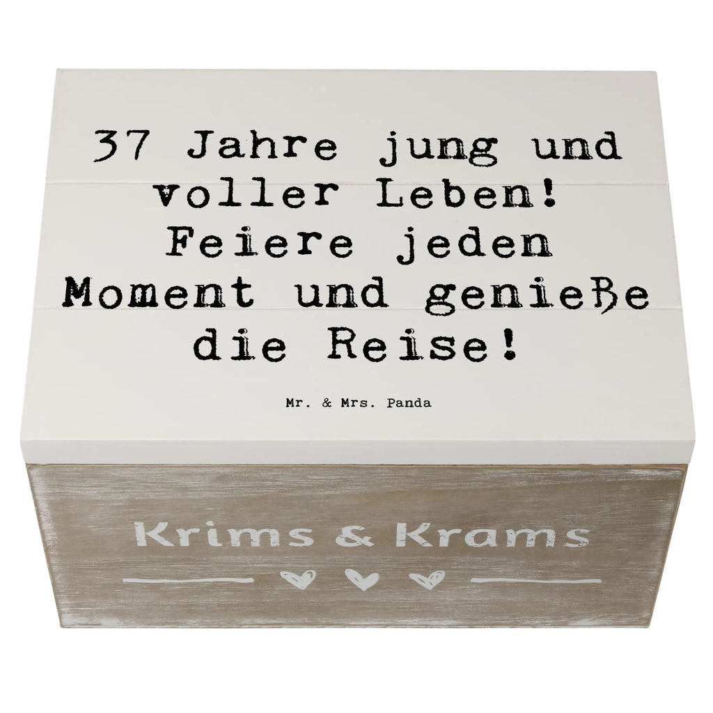 Holzkiste Spruch 37. Geburtstag Lebensfreude Aufbewahrungsbox, XXL, Erinnerungskiste, Truhe, Geschenkbox, Dekokiste, Holzkiste, Erinnerungsbox, Schatzkiste, Geschenkdose, Kiste, Schatulle, Geburtstag, Geburtstagsgeschenk, Geschenk