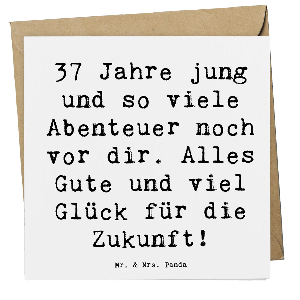 Deluxe Card Saying 37 Jahre jung und so viele Abenteuer noch vor dir. Alles Gute und viel Glück für die Zukunft! Geburtstagskarte, Hochzeitskarte, Karte, Klappkarte, Einladungskarte, Hochwertige Grußkarte, Glückwunschkarte, Hochwertige Klappkarte, Grußkarte, Geburtstag, Geburtstagsgeschenk, Geschenk