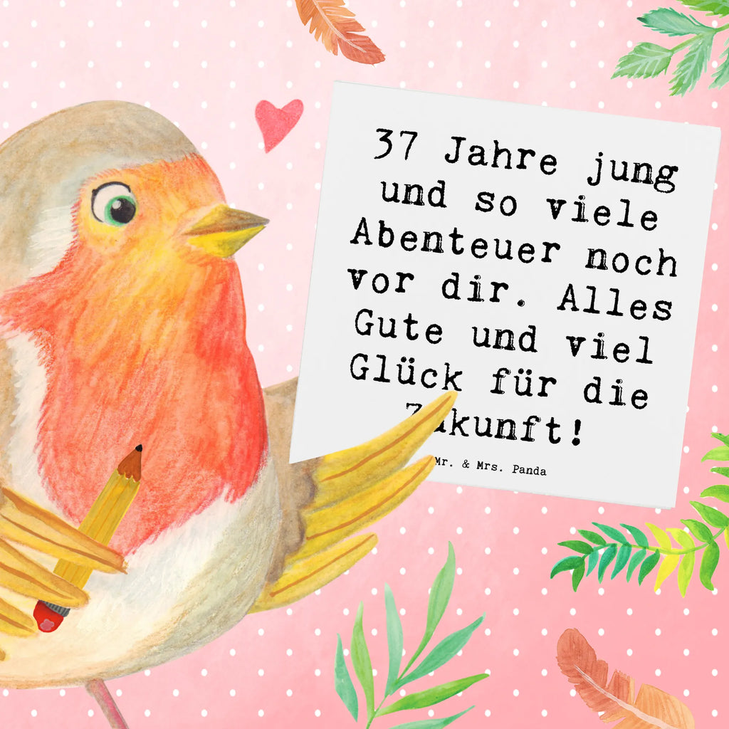 Deluxe Card Saying 37 Jahre jung und so viele Abenteuer noch vor dir. Alles Gute und viel Glück für die Zukunft! Geburtstagskarte, Hochzeitskarte, Karte, Klappkarte, Einladungskarte, Hochwertige Grußkarte, Glückwunschkarte, Hochwertige Klappkarte, Grußkarte, Geburtstag, Geburtstagsgeschenk, Geschenk