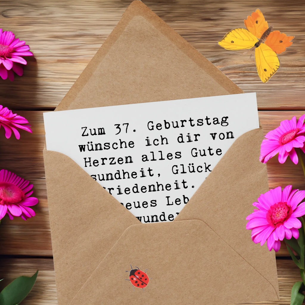 Deluxe Karte Spruch 37. Geburtstag Grüße Karte, Hochwertige Grußkarte, Geburtstagskarte, Glückwunschkarte, Grußkarte, Hochzeitskarte, Einladungskarte, Hochwertige Klappkarte, Klappkarte, Geburtstag, Geburtstagsgeschenk, Geschenk