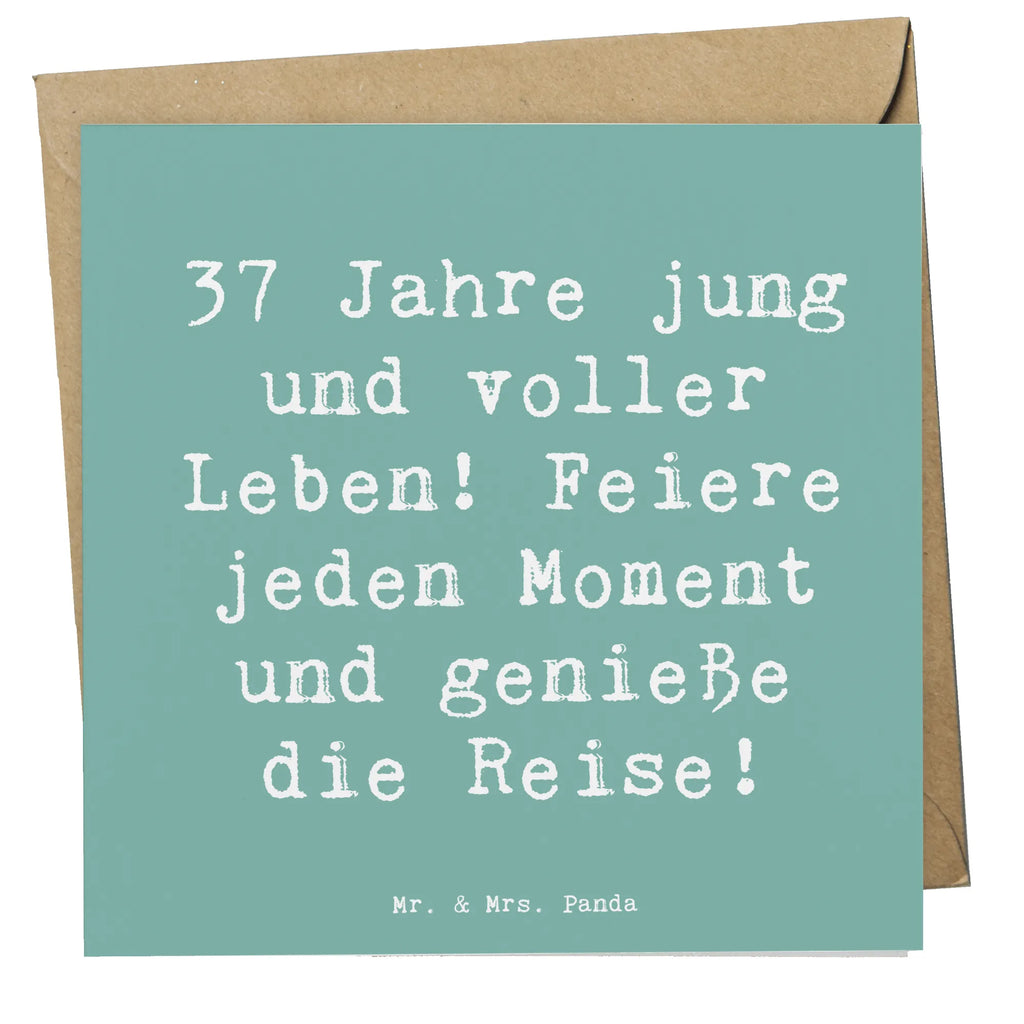 Deluxe Card Saying 37 Jahre jung und voller Leben! Feiere jeden Moment und genieße die Reise! Grußkarte, Glückwunschkarte, Klappkarte, Karte, Hochwertige Klappkarte, Hochwertige Grußkarte, Hochzeitskarte, Einladungskarte, Geburtstagskarte, Geburtstag, Geburtstagsgeschenk, Geschenk