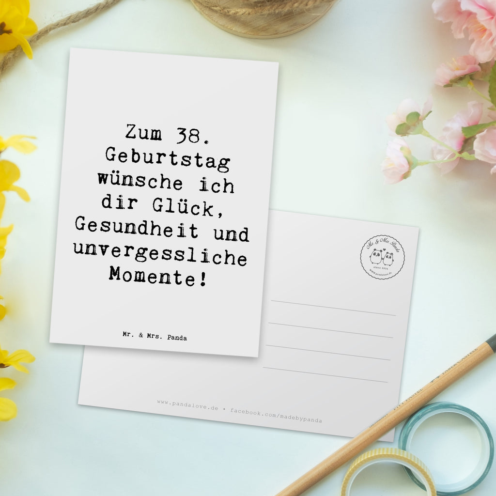 Postkarte Spruch 38. Geburtstag Dankeskarte, Ansichtskarte, Ansichtskarten, Einladungskarte, Karte, Geschenkkarte, Einladung Geburtstag, Grußkarte, Einladungskarten Geburtstag, Geburtstagskarte, Einladung, Postkarte, Geburtstag, Geburtstagsgeschenk, Geschenk