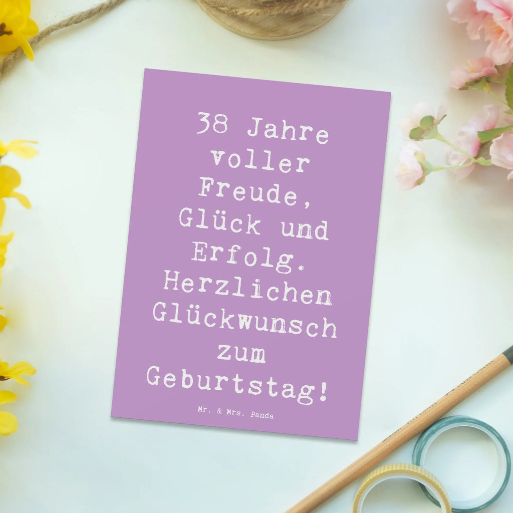 Postkarte Spruch 38. Geburtstag Freude Geburtstagskarte, Dankeskarte, Einladung, Einladungskarte, Einladungskarten Geburtstag, Ansichtskarten, Grußkarte, Karte, Ansichtskarte, Geschenkkarte, Einladung Geburtstag, Postkarte, Geburtstag, Geburtstagsgeschenk, Geschenk
