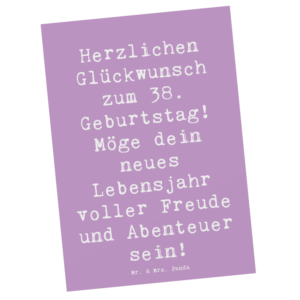 Postcard Saying Herzlichen Glückwunsch zum 38. Geburtstag! Möge dein neues Lebensjahr voller Freude und Abenteuer sein! Einladungskarte, Einladung Geburtstag, Ansichtskarten, Geschenkkarte, Karte, Einladungskarten Geburtstag, Dankeskarte, Postkarte, Einladung, Ansichtskarte, Grußkarte, Geburtstagskarte, Geburtstag, Geburtstagsgeschenk, Geschenk