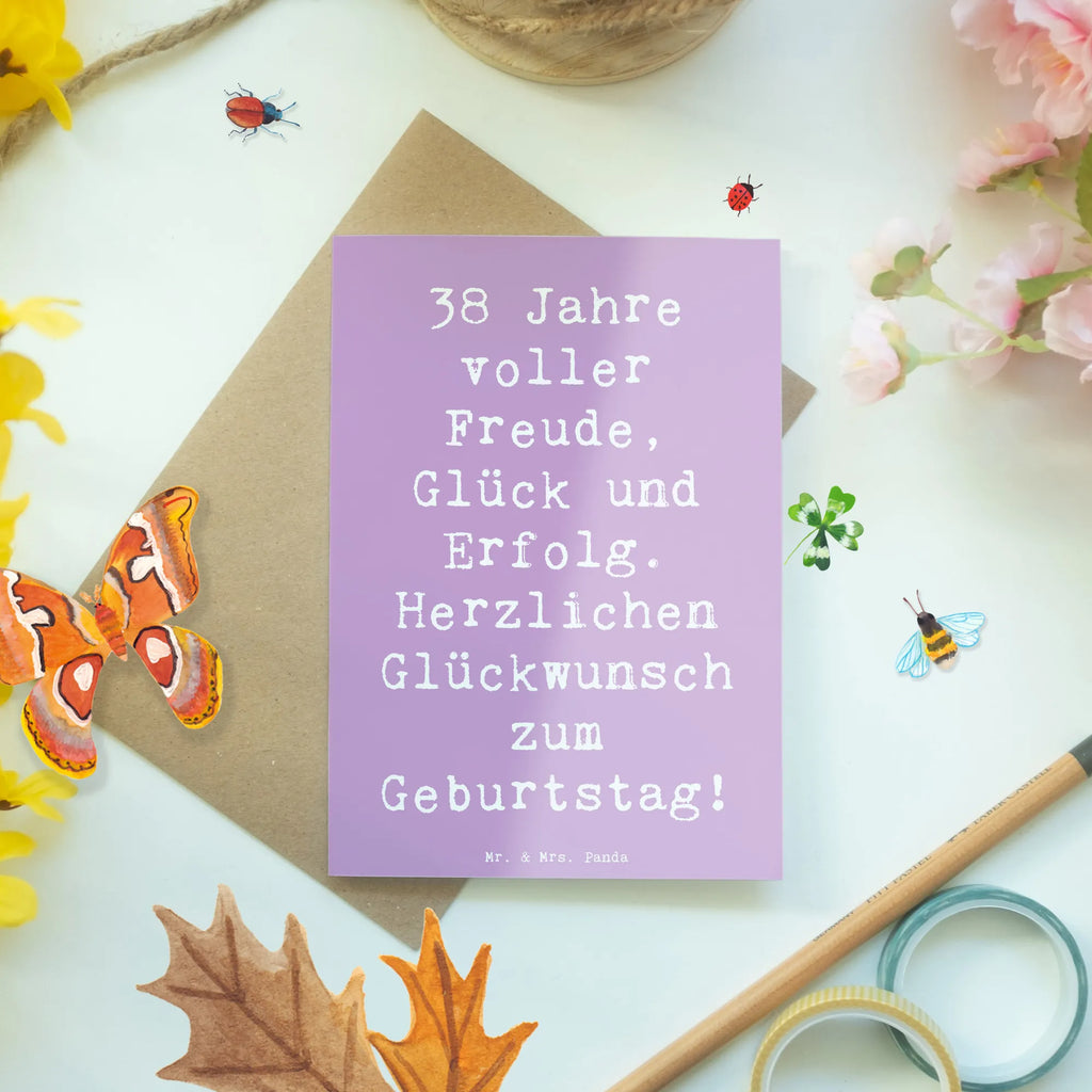 Grußkarte Spruch 38. Geburtstag Freude Geburtstagskarte, Grußkarte, Einladungskarte, Glückwunschkarte, Ansichtskarten, Hochzeitskarte, Klappkarte, Karte, Geburtstag, Geburtstagsgeschenk, Geschenk