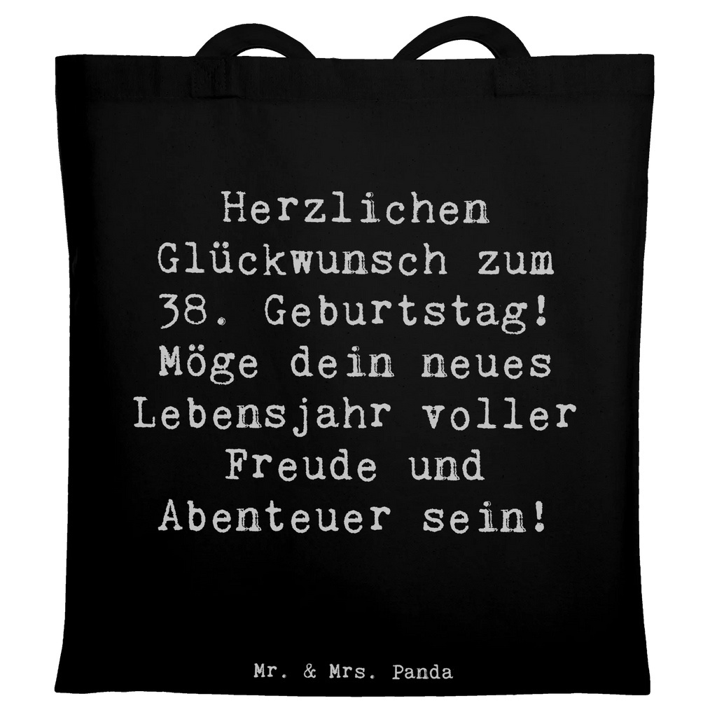 Tragetasche Spruch 38. Geburtstag Freude Abenteuer Beuteltasche, Beutel, Einkaufstasche, Jutebeutel, Stoffbeutel, Tasche, Shopper, Umhängetasche, Strandtasche, Schultertasche, Stofftasche, Tragetasche, Badetasche, Jutetasche, Einkaufstüte, Laptoptasche, Geburtstag, Geburtstagsgeschenk, Geschenk