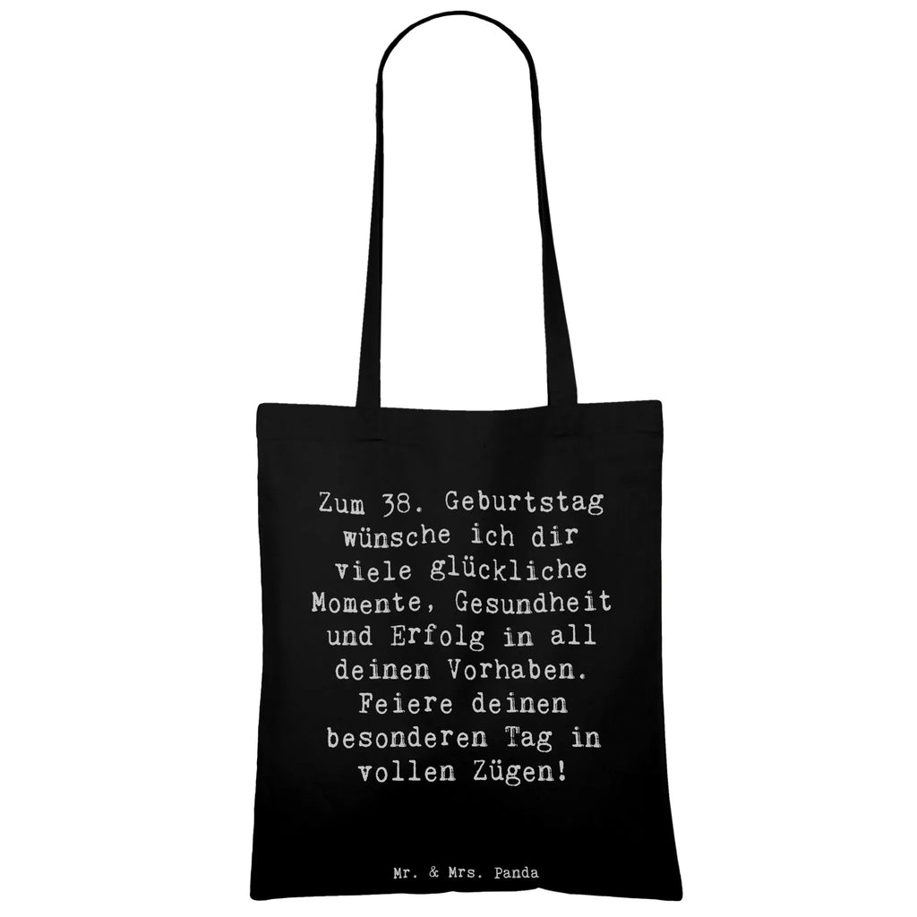 Tragetasche Spruch 38. Geburtstag Glück Beuteltasche, Beutel, Einkaufstasche, Jutebeutel, Stoffbeutel, Tasche, Shopper, Umhängetasche, Strandtasche, Schultertasche, Stofftasche, Tragetasche, Badetasche, Jutetasche, Einkaufstüte, Laptoptasche, Geburtstag, Geburtstagsgeschenk, Geschenk