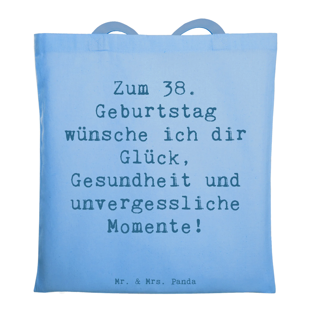 Tragetasche Spruch 38. Geburtstag Beuteltasche, Beutel, Einkaufstasche, Jutebeutel, Stoffbeutel, Tasche, Shopper, Umhängetasche, Strandtasche, Schultertasche, Stofftasche, Tragetasche, Badetasche, Jutetasche, Einkaufstüte, Laptoptasche, Geburtstag, Geburtstagsgeschenk, Geschenk