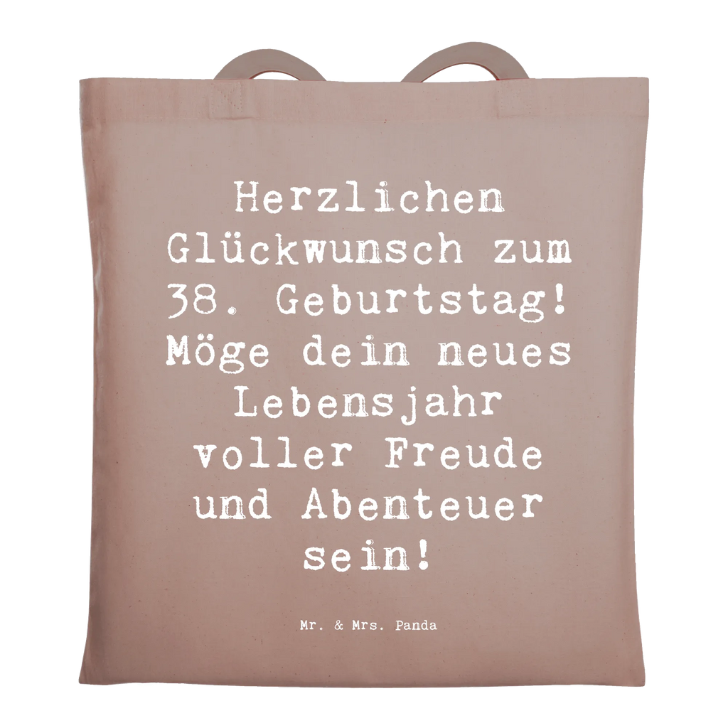 Tragetasche Spruch 38. Geburtstag Freude Abenteuer Beuteltasche, Beutel, Einkaufstasche, Jutebeutel, Stoffbeutel, Tasche, Shopper, Umhängetasche, Strandtasche, Schultertasche, Stofftasche, Tragetasche, Badetasche, Jutetasche, Einkaufstüte, Laptoptasche, Geburtstag, Geburtstagsgeschenk, Geschenk