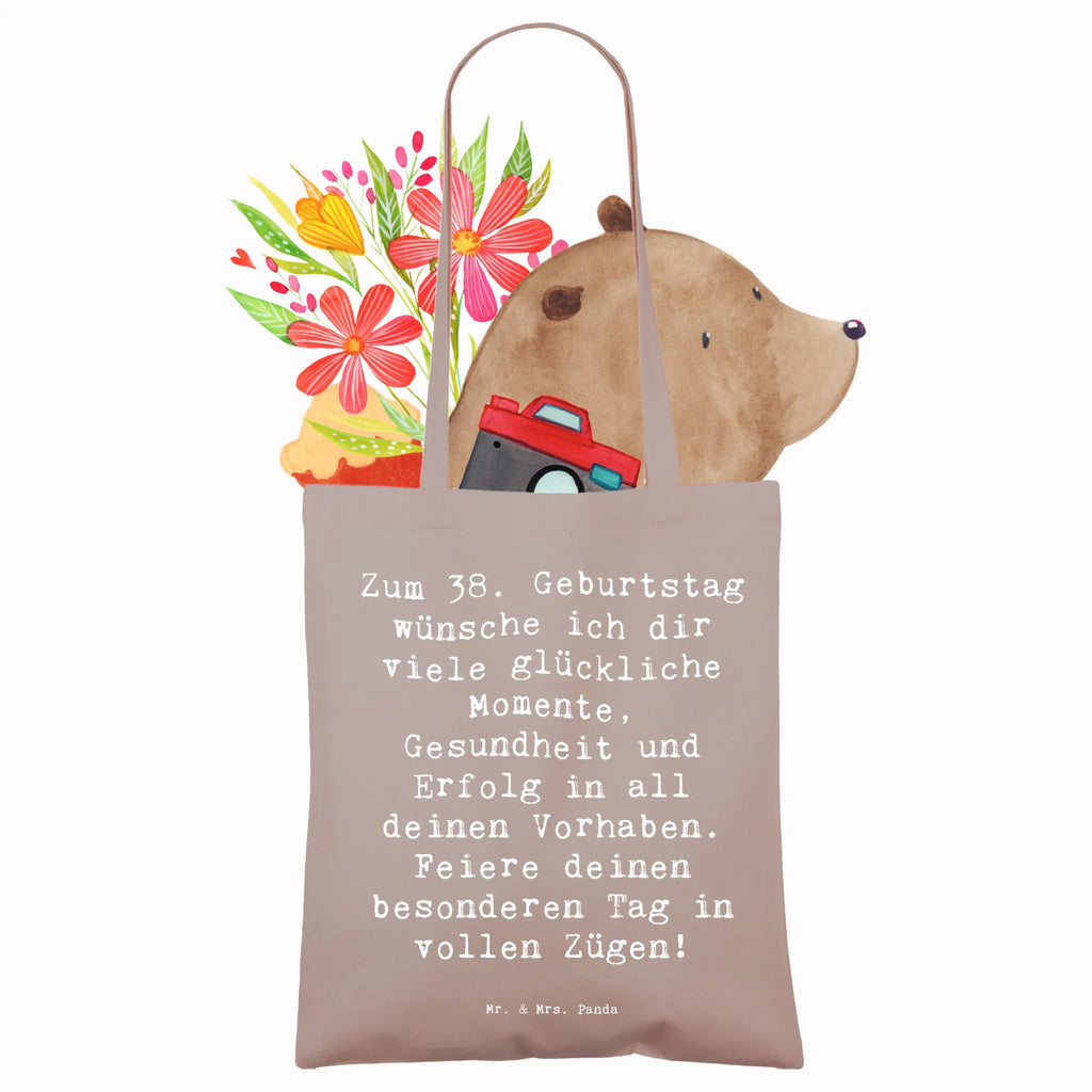 Tragetasche Spruch 38. Geburtstag Glück Beuteltasche, Beutel, Einkaufstasche, Jutebeutel, Stoffbeutel, Tasche, Shopper, Umhängetasche, Strandtasche, Schultertasche, Stofftasche, Tragetasche, Badetasche, Jutetasche, Einkaufstüte, Laptoptasche, Geburtstag, Geburtstagsgeschenk, Geschenk
