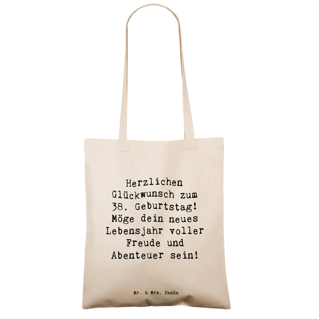 Tragetasche Spruch 38. Geburtstag Freude Abenteuer Beuteltasche, Beutel, Einkaufstasche, Jutebeutel, Stoffbeutel, Tasche, Shopper, Umhängetasche, Strandtasche, Schultertasche, Stofftasche, Tragetasche, Badetasche, Jutetasche, Einkaufstüte, Laptoptasche, Geburtstag, Geburtstagsgeschenk, Geschenk