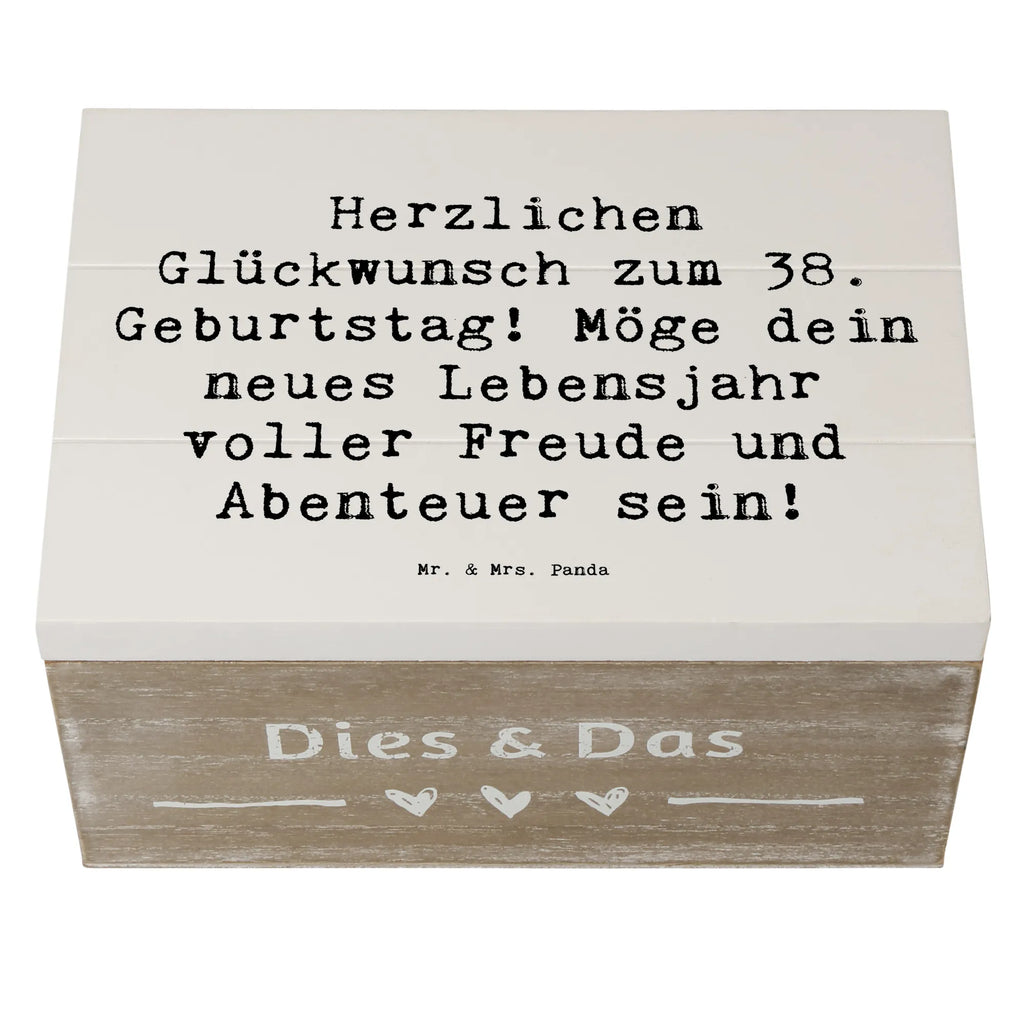 Holzkiste Spruch 38. Geburtstag Freude Abenteuer XXL, Truhe, Aufbewahrungsbox, Geschenkbox, Holzkiste, Erinnerungskiste, Kiste, Schatzkiste, Schatulle, Dekokiste, Geschenkdose, Erinnerungsbox, Geburtstag, Geburtstagsgeschenk, Geschenk