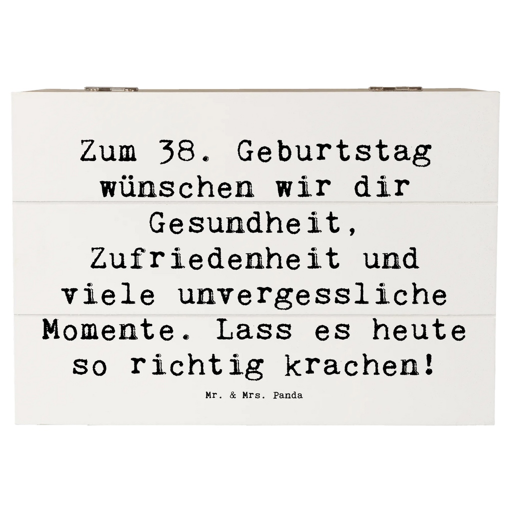 Holzkiste Spruch 38. Geburtstag Feiern Dekokiste, Erinnerungskiste, Holzkiste, Schatzkiste, Truhe, Geschenkbox, Erinnerungsbox, XXL, Geschenkdose, Aufbewahrungsbox, Schatulle, Kiste, Geburtstag, Geburtstagsgeschenk, Geschenk
