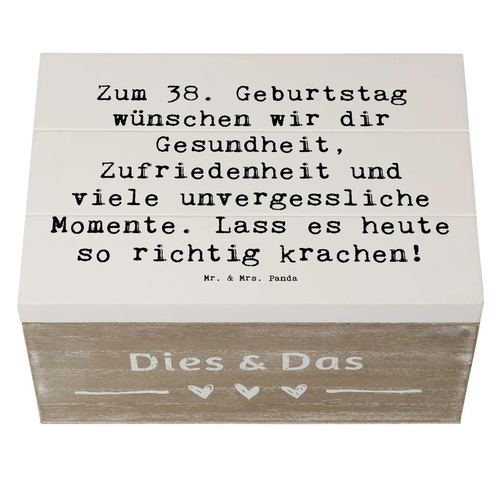 Holzkiste Spruch 38. Geburtstag Feiern Dekokiste, Erinnerungskiste, Holzkiste, Schatzkiste, Truhe, Geschenkbox, Erinnerungsbox, XXL, Geschenkdose, Aufbewahrungsbox, Schatulle, Kiste, Geburtstag, Geburtstagsgeschenk, Geschenk