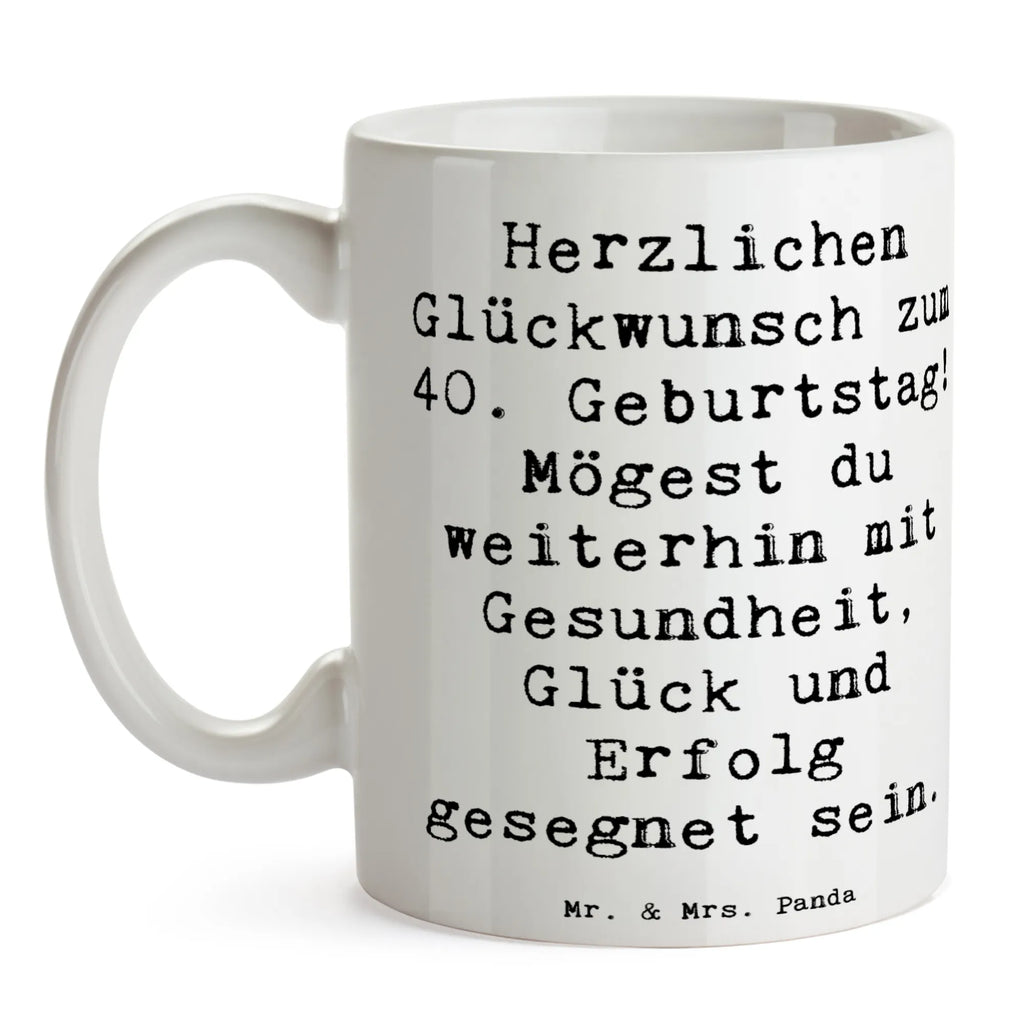 Mug Saying Herzlichen Glückwunsch zum 40. Geburtstag! Mögest du weiterhin mit Gesundheit, Glück und Erfolg gesegnet sein. Tasse mit Motiven, Keramiktasse, Geschenktasse, Tasse mit Zitaten, Tasse, Bürotasse, Kaffeetasse, Porzellantasse, Teetasse, Geburtstag, Geburtstagsgeschenk, Geschenk