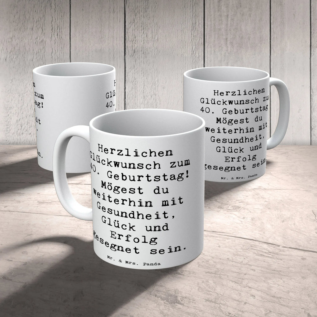 Mug Saying Herzlichen Glückwunsch zum 40. Geburtstag! Mögest du weiterhin mit Gesundheit, Glück und Erfolg gesegnet sein. Tasse mit Motiven, Keramiktasse, Geschenktasse, Tasse mit Zitaten, Tasse, Bürotasse, Kaffeetasse, Porzellantasse, Teetasse, Geburtstag, Geburtstagsgeschenk, Geschenk