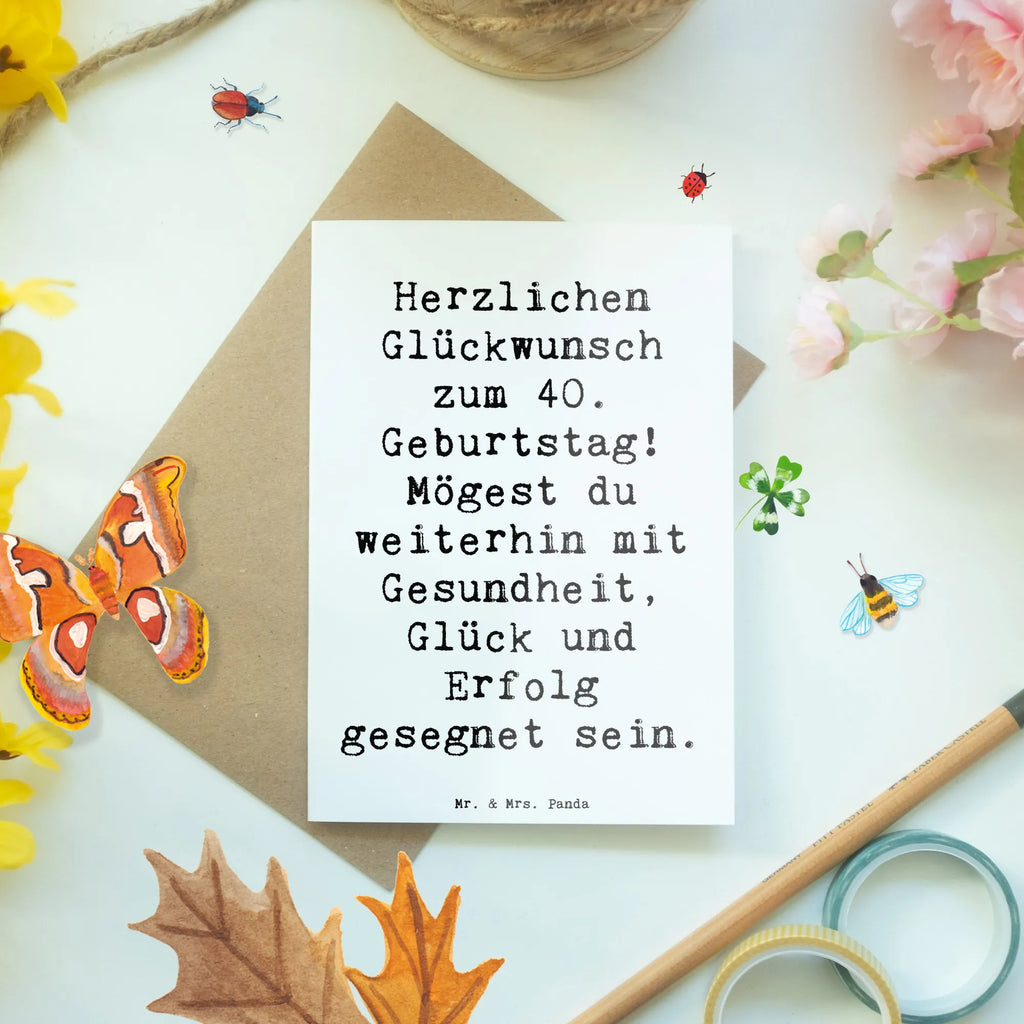 Greetings card Saying Herzlichen Glückwunsch zum 40. Geburtstag! Mögest du weiterhin mit Gesundheit, Glück und Erfolg gesegnet sein. Geburtstagskarte, Karte, Ansichtskarten, Hochzeitskarte, Glückwunschkarte, Grußkarte, Klappkarte, Einladungskarte, Geburtstag, Geburtstagsgeschenk, Geschenk