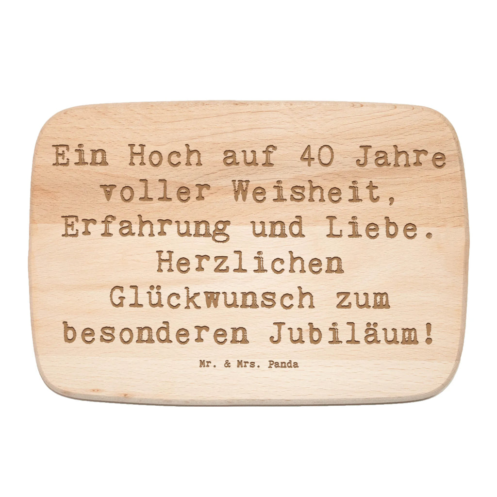 Śniadaniowa deska Przysłowie Ein Hoch auf 40 Jahre voller Weisheit, Erfahrung und Liebe. Herzlichen Glückwunsch zum besonderen Jubiläum! Urodziny, prezent urodzinowy, prezent